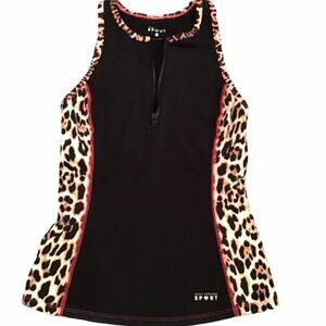 Juicy Couture Sport Workout Tank Black and Leopard XS
